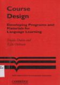 Course Design: Developing Programs and Materials for Language Learning