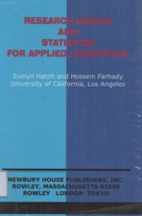 Research Design and Statistics For Applied Linguistics