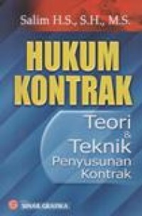 Hukum Kontrak; Teori dan Tekhnik Penyusunan Kontrak