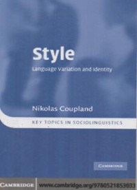 Style: Language Variation and Identity